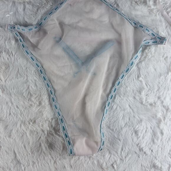 Victoria’s Secret Very Sexy Cherry Blossom Embroidered Mesh Teddy Pink Sz.S NWT - Picture 7 of 7